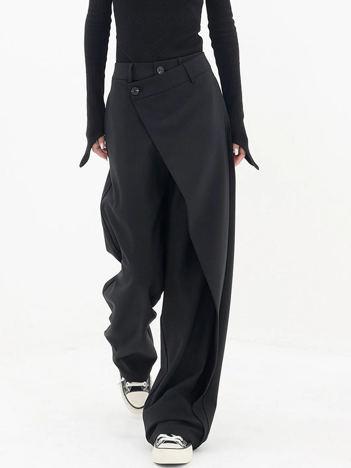 Averyl - Asymmetric Wide Leg Trousers