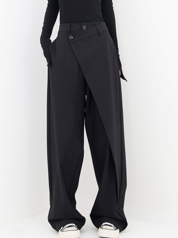 Averyl - Asymmetric Wide Leg Trousers