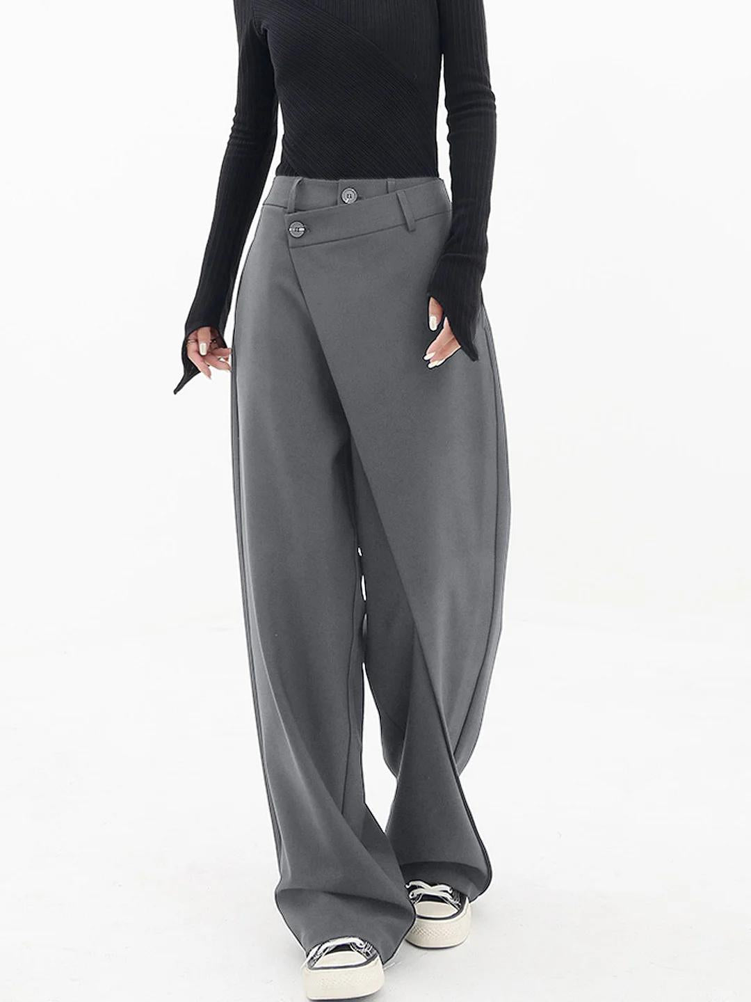 Averyl - Asymmetric Wide Leg Trousers