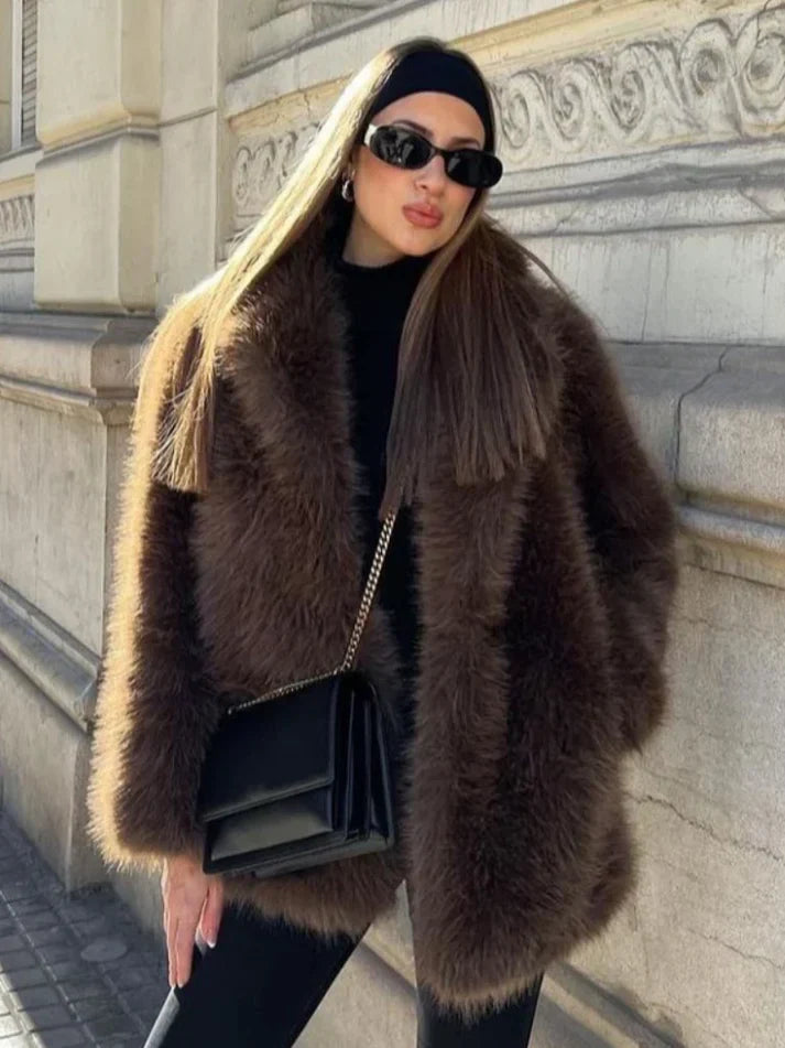 Evelina™ | Long Faux Fur Coat