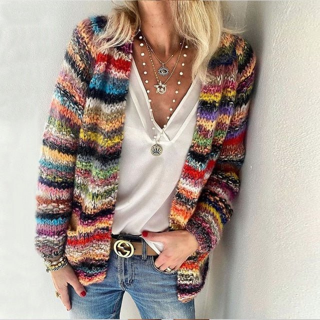 Abigail - Colour Striped Cardigan