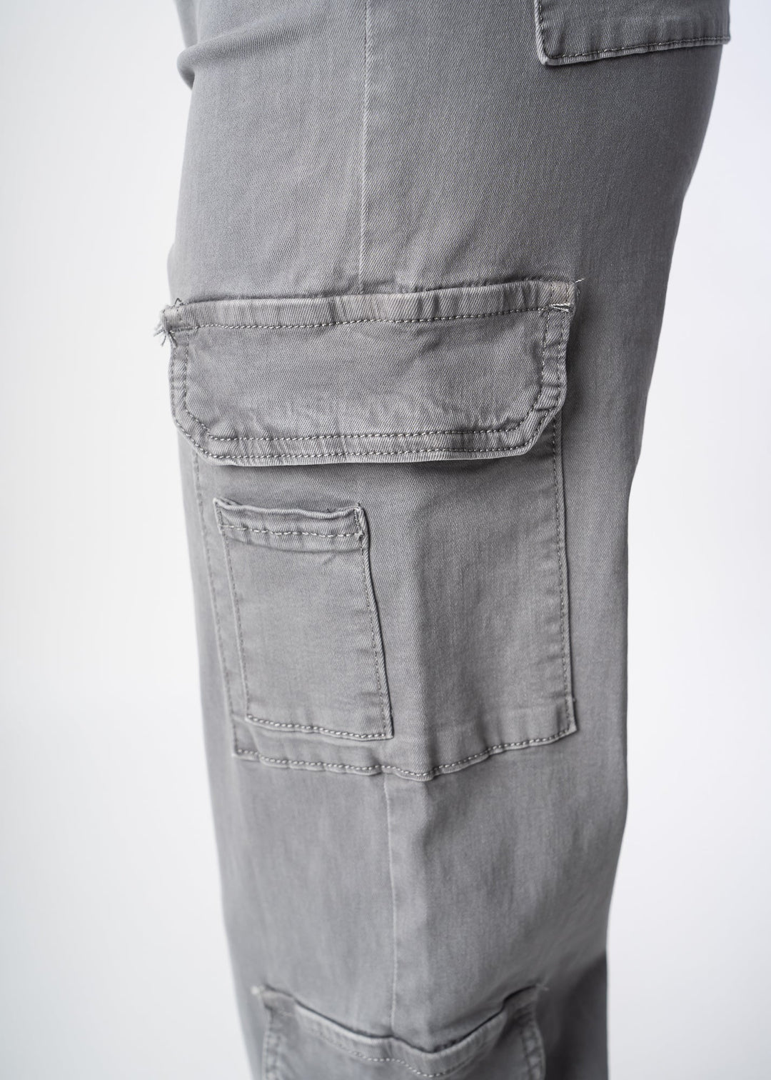 Wide Cargo Pants - Grey