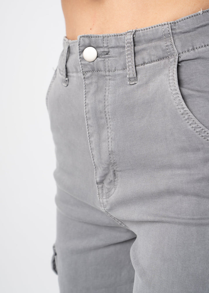 Wide Cargo Pants - Grey