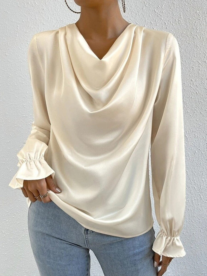 Elegant Ruffled Long Sleeve Shirt