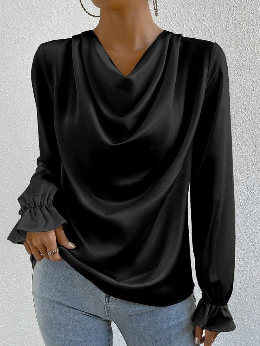 Elegant Ruffled Long Sleeve Shirt