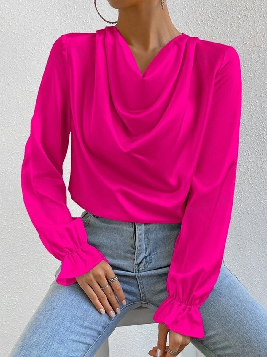 Elegant Ruffled Long Sleeve Shirt