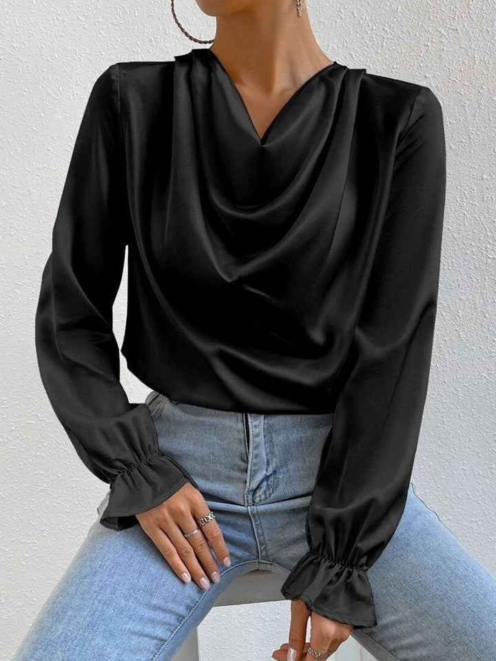 Elegant Ruffled Long Sleeve Shirt