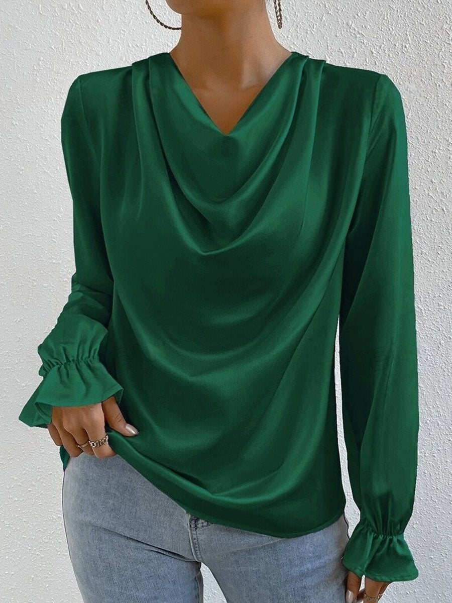 Elegant Ruffled Long Sleeve Shirt