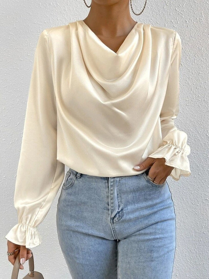 Elegant Ruffled Long Sleeve Shirt