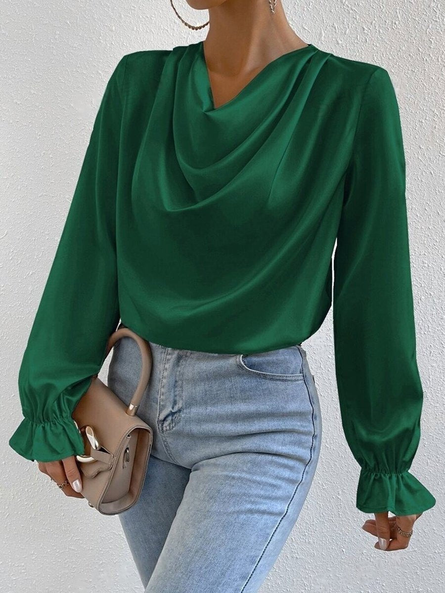 Elegant Ruffled Long Sleeve Shirt