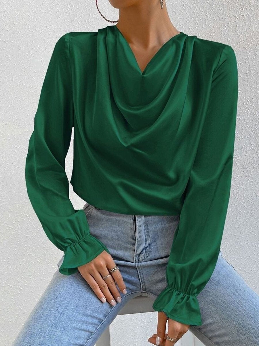 Elegant Ruffled Long Sleeve Shirt