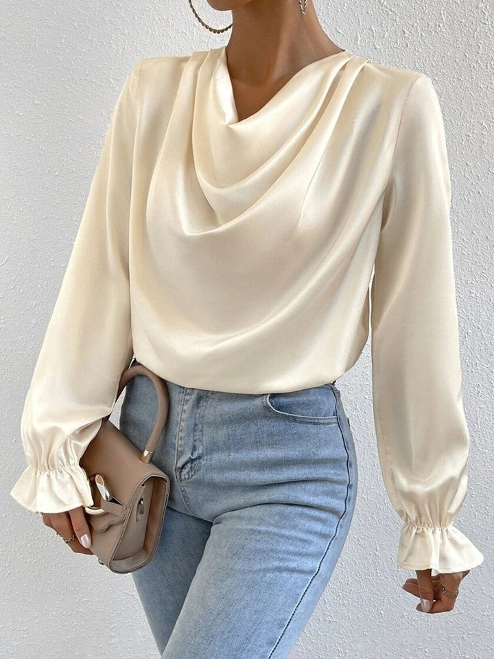 Elegant Ruffled Long Sleeve Shirt