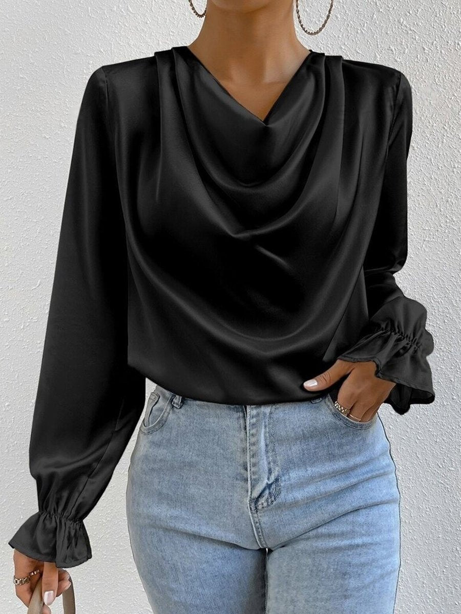 Elegant Ruffled Long Sleeve Shirt