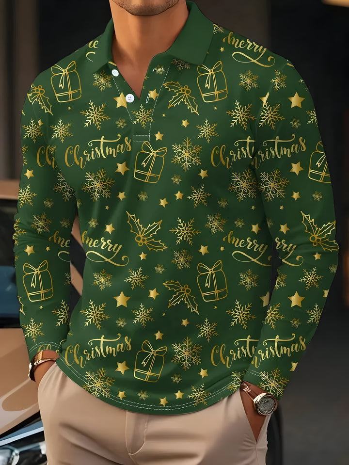 Oliver™ - Men's polo with Christmas print