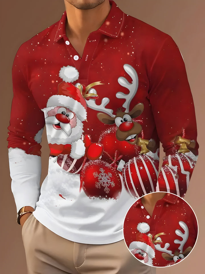 Oliver™ - Men's polo with Christmas print