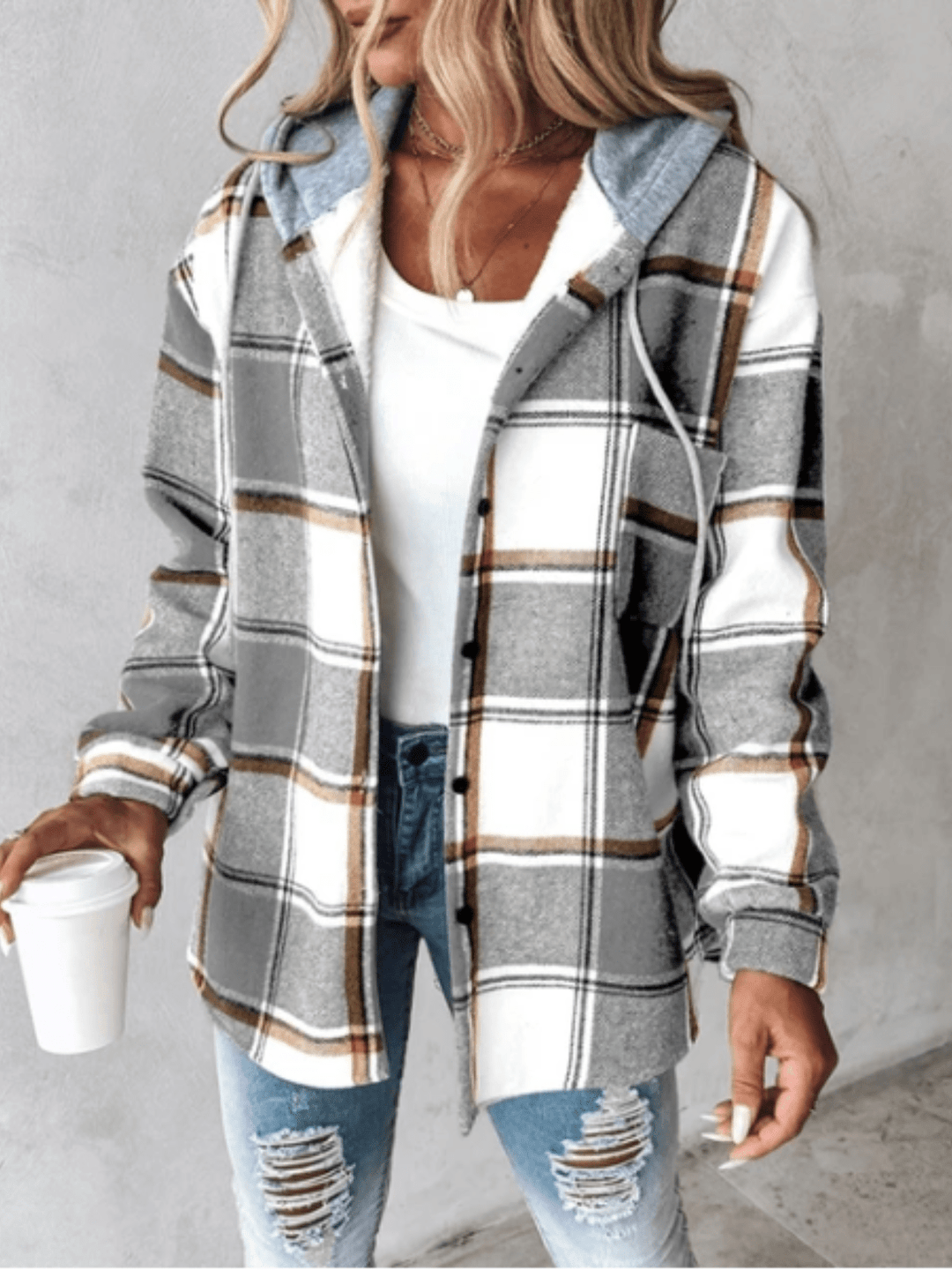 Sophia™ - Casual Flannel Shirt with Hood