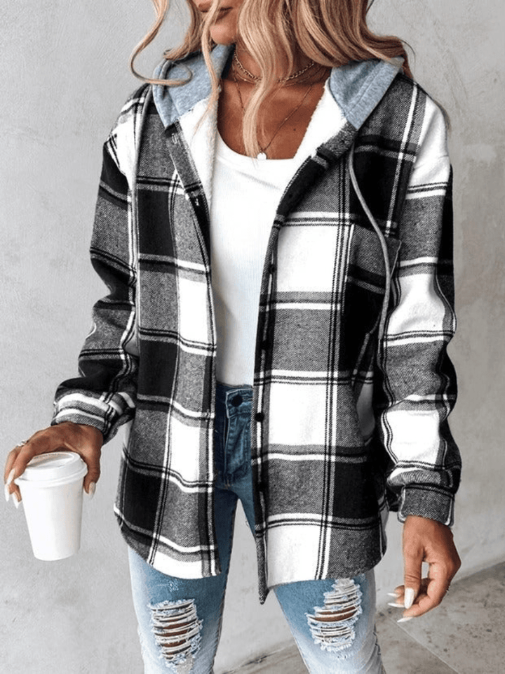 Sophia™ - Casual Flannel Shirt with Hood