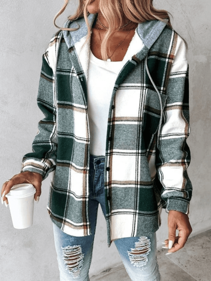 Sophia™ - Casual Flannel Shirt with Hood