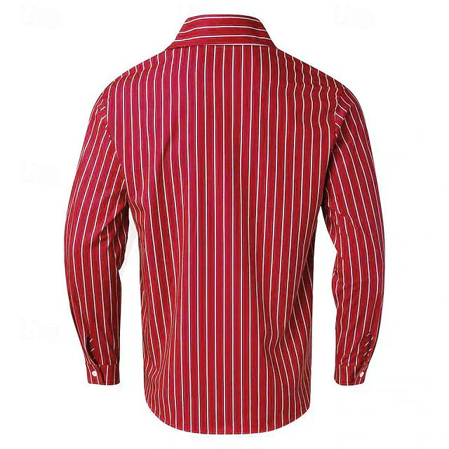 Nathan™ - Long Sleeve Relaxed Breathable Striped Shirt