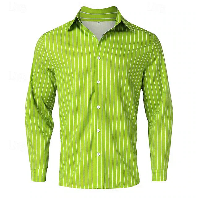 Nathan™ - Long Sleeve Relaxed Breathable Striped Shirt