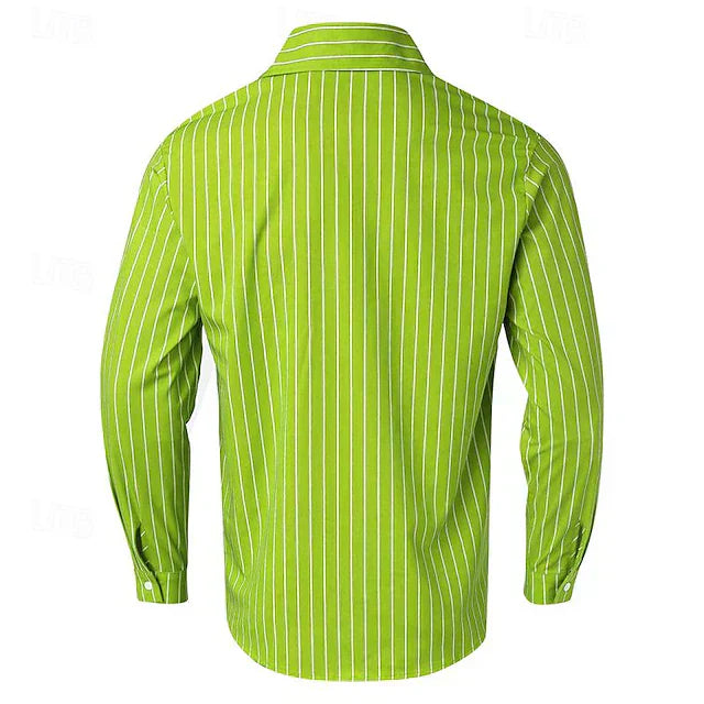 Nathan™ - Long Sleeve Relaxed Breathable Striped Shirt