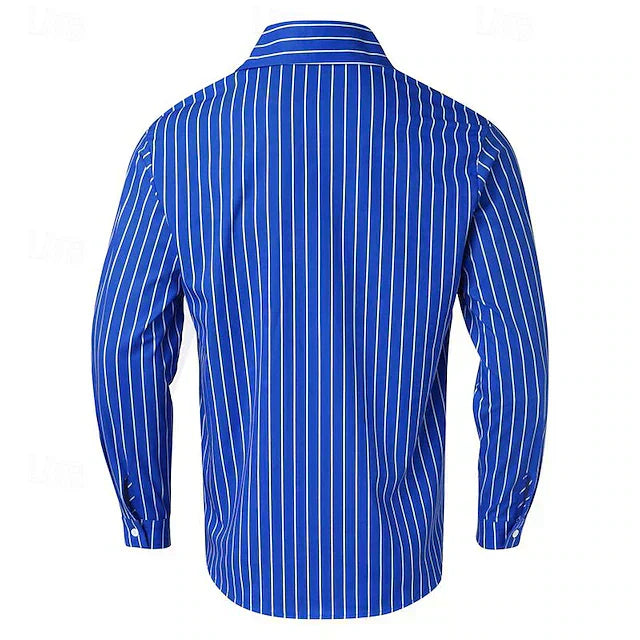 Nathan™ - Long Sleeve Relaxed Breathable Striped Shirt